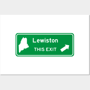 Lewiston, Maine Highway Exit Sign Posters and Art